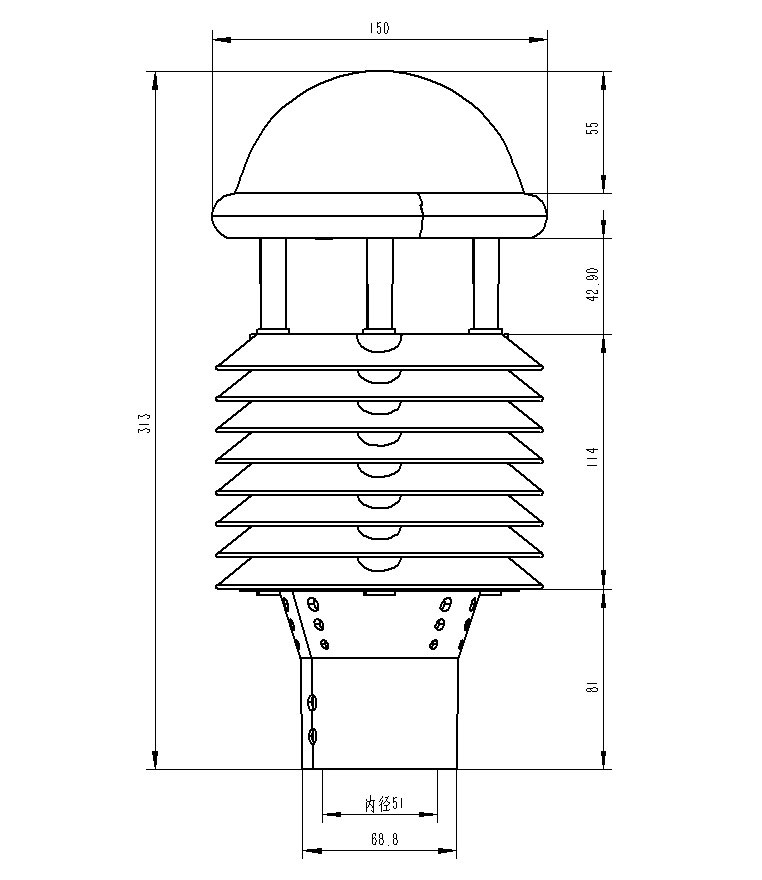 大氣污染環(huán)境監(jiān)測儀產品尺寸圖